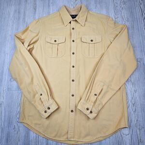 Eddie Bauer Shirt Mens Large Tall Flannel Button Up Western Pockets LG‎